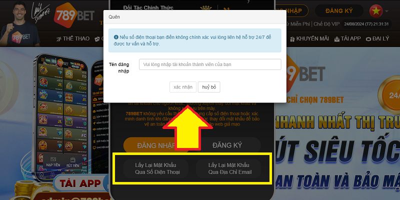 Thao tác đơn giản để lấy lại mật khẩu tại 789 Bet Thao tác đơn giản để lấy lại mật khẩu tại 789 Bet